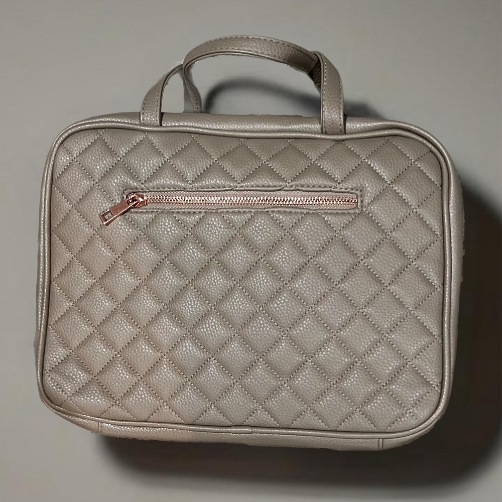 Ms. Lovely Toiletry Bag, Tan With Rose Gold Hardware ~NEW With Tags